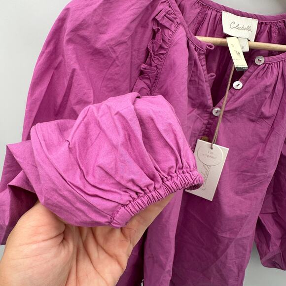 CLEOBELLA NWT Evereve Jess Organic Cotton Blouse in Orchid Purple // S - Picture 7 of 12